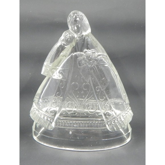 Mother and Child Clear Glass Figurine Candy Container - Picture 8 of 11